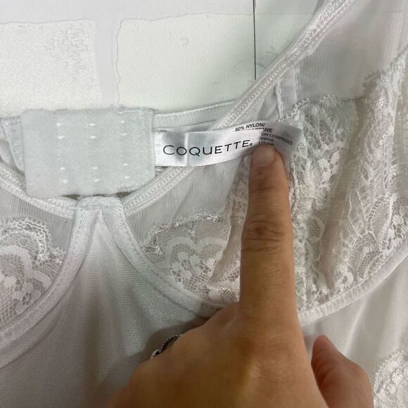 Coquette Womens Slip Dress Chemise size Large White Coquette Style - Picture 4 of 12